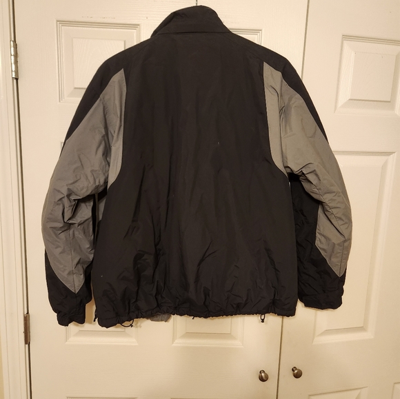 Columbia Waterproof thick Jacket Zip Up Hoop and Loop Mens Size XL Black Grey - Picture 2 of 9